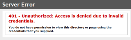 401 Unauthorized Error