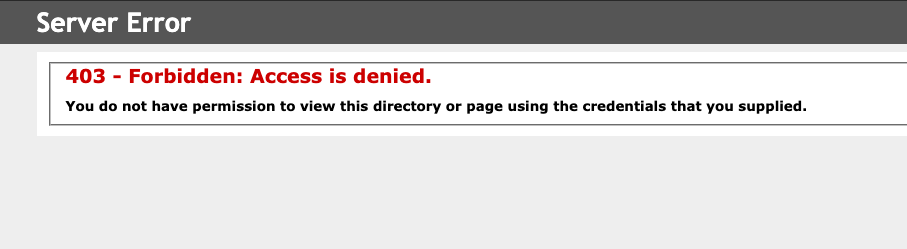 403 Forbidden Access Error