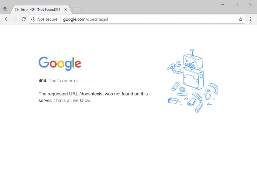 404 “Page Not Found” Error